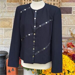 Conrad C Snap Front Black Jacket‎ with Metallic Silver Rivets